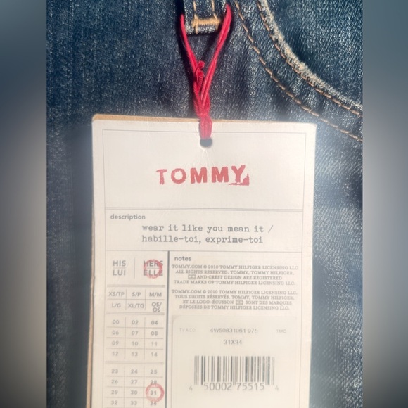 NWT Tommy Hilfiger mid rise distressed 5 pocket stretch bootcut denim jeans 31 - Picture 4 of 5